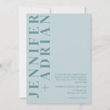 Minimal Pastel Blue Hochzeitskarte