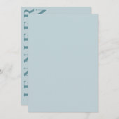 Minimal Pastel Blue Hochzeitskarte Einladung (Vorne/Hinten)