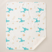 Minimal Pastel Blue Poodle Silhouette Blanket Sherpadecke (Vorderseite)