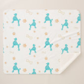 Minimal Pastel Blue Poodle Silhouette Blanket Sherpadecke (Vorderseite (Horizontal))