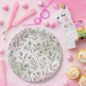 Minimal Pastel Boho Botanical Paper Plate Pappteller (Party)