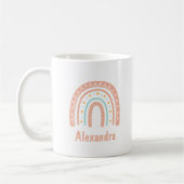 Minimal Pastel Boho Rainbow Personalisiert Kaffeetasse (Links)