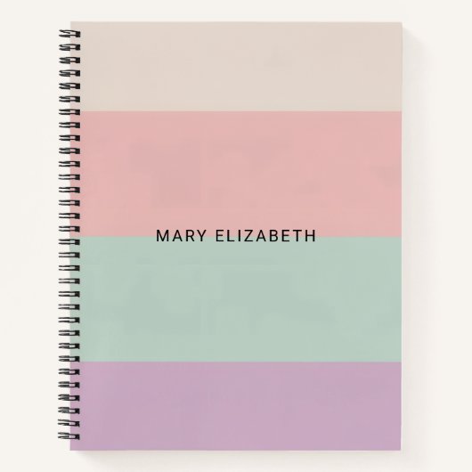 Minimal Pastel Color Block Personalized Notebook Notizblock (Vorderseite)