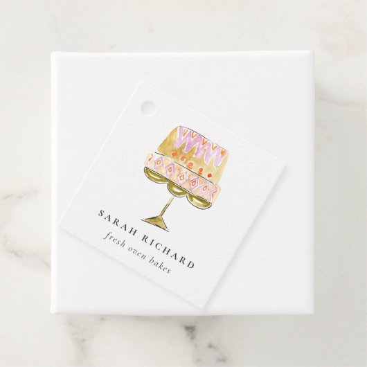 Minimal Pastel Farbenfrohe Bäckerei Geschenkanhänger (Beispiel)