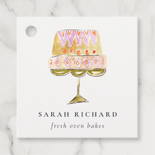 Minimal Pastel Farbenfrohe Bäckerei Geschenkanhänger (Vorderseite)