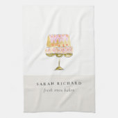 Minimal Pastel Farbenfrohe Bäckerei Geschirrtuch (Vertikal)