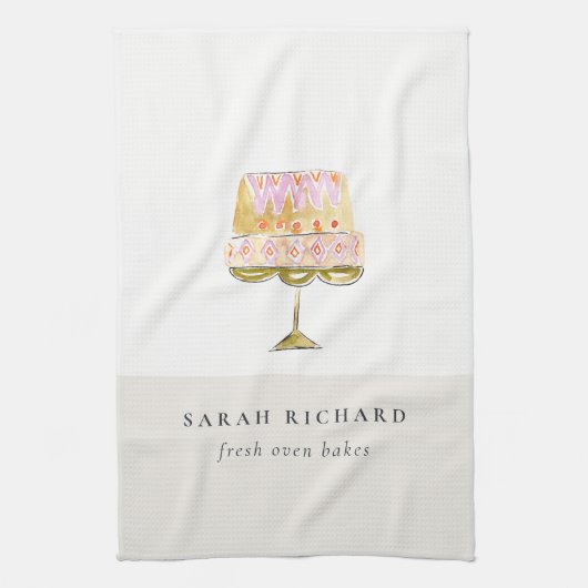 Minimal Pastel Farbenfrohe Bäckerei Geschirrtuch (Vertikal)