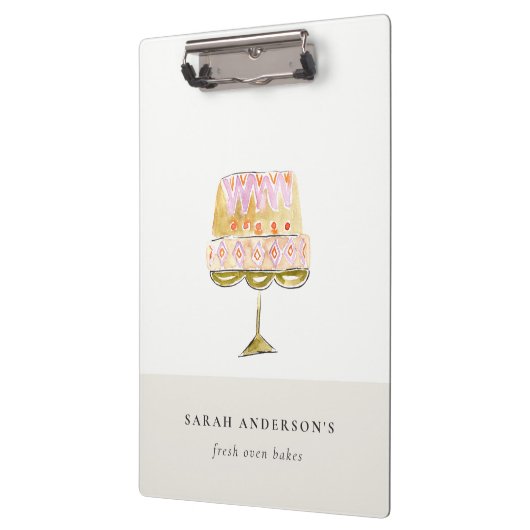 Minimal Pastel Farbenfrohe Bäckerei Klemmbrett (Links)