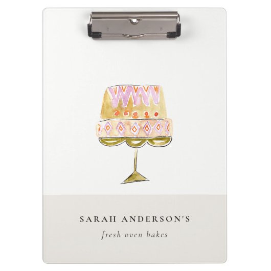 Minimal Pastel Farbenfrohe Bäckerei Klemmbrett (Vorderseite)