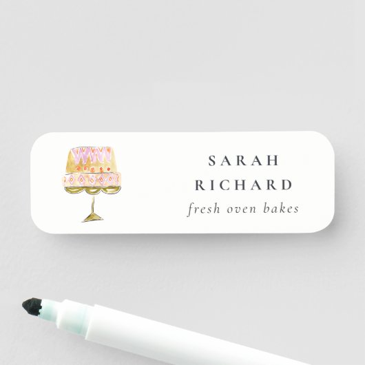 Minimal Pastel Farbenfrohe Bäckerei Namensschild (Beispiel)