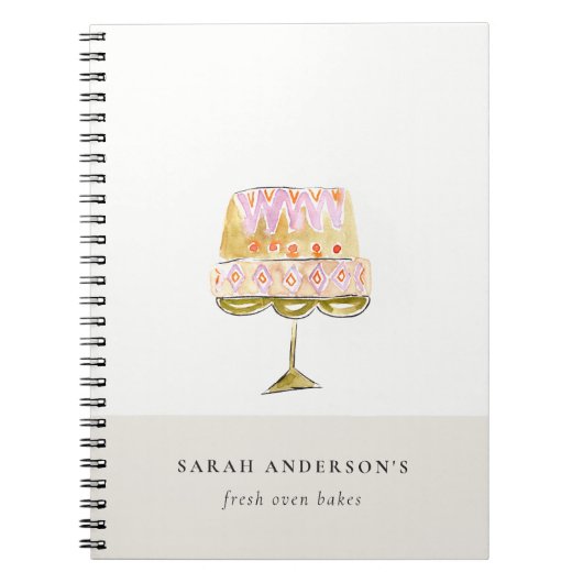 Minimal Pastel Farbenfrohe Bäckerei Notizblock (Vorderseite)