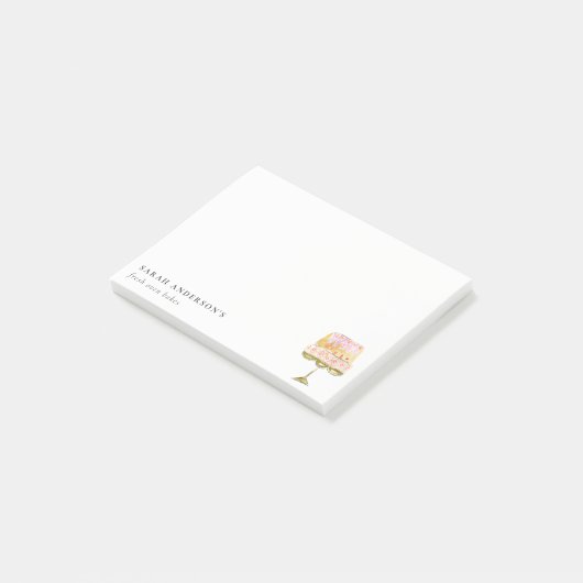 Minimal Pastel Farbenfrohe Bäckerei Post-it Klebezettel (angewinkelt)