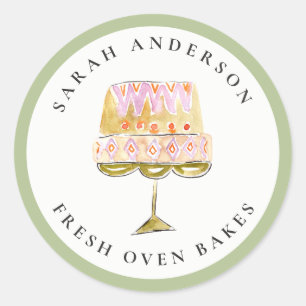 Minimal Pastel Farbenfrohe Bäckerei Runder Aufkleber