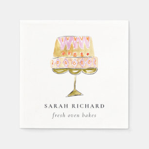 Minimal Pastel Farbenfrohe Bäckerei Serviette
