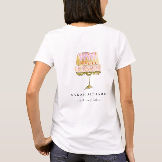 Minimal Pastel Farbenfrohe Bäckerei T-Shirt (Rückseite)