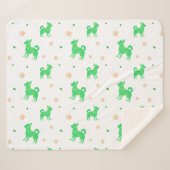 Minimal Pastel green chihuahua Silhouette blanket Sherpadecke (Vorderseite (Horizontal))