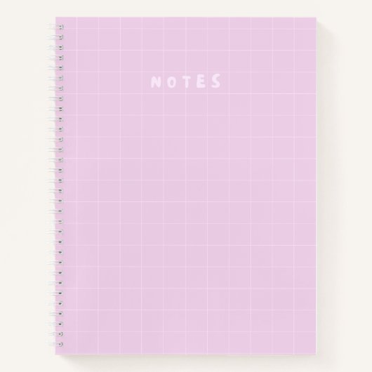 Minimal Pastel Grid "NOTES" Cover - Niedliche Ästh Notizblock (Vorderseite)