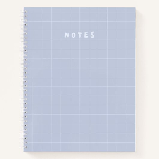 Minimal Pastel Grid "NOTES" Cover - Niedliche Ästh Notizblock (Vorderseite)