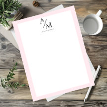 Minimal Pastel Pink Initial & Personalisiert