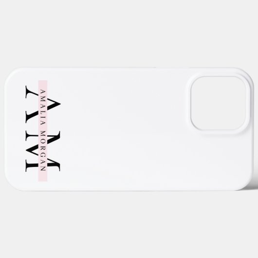 Minimal Pastel Pink Initial & Personalisiert Case-Mate iPhone Hülle (Rückseite (Horizontal))