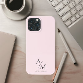 Minimal Pastel Pink Initial & Personalisiert Case-Mate iPhone Hülle