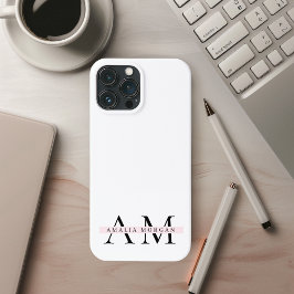 Minimal Pastel Pink Initial & Personalisiert Case-Mate iPhone Hülle