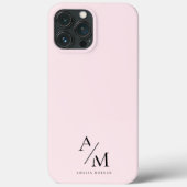 Minimal Pastel Pink Initial & Personalisiert Case-Mate iPhone Hülle (Rückseite)