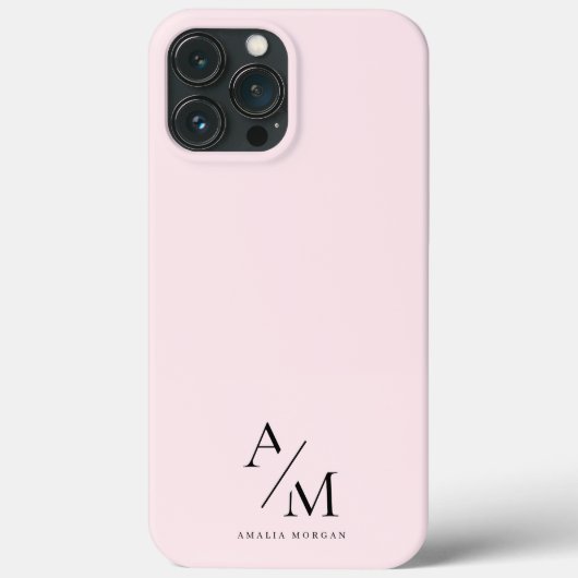 Minimal Pastel Pink Initial & Personalisiert Case-Mate iPhone Hülle (Rückseite)