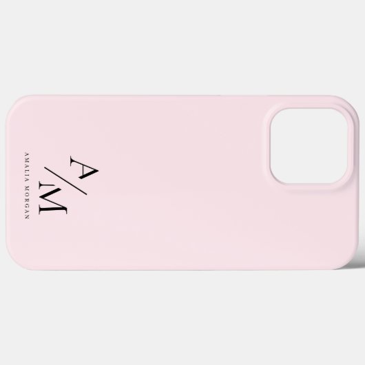 Minimal Pastel Pink Initial & Personalisiert Case-Mate iPhone Hülle (Rückseite (Horizontal))