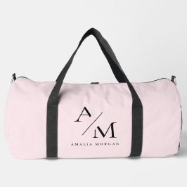 Minimal Pastel Pink Initial & Personalisiert Duffle Bag