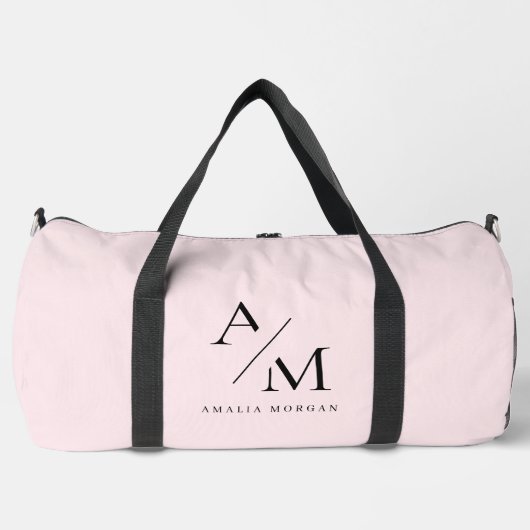 Minimal Pastel Pink Initial & Personalisiert Duffle Bag (Vorderseite)