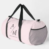 Minimal Pastel Pink Initial & Personalisiert Duffle Bag (Rechte Ecke)