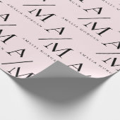 Minimal Pastel Pink Initial & Personalisiert Geschenkpapier (Ecke)