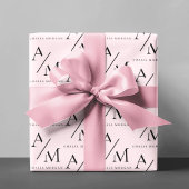 Minimal Pastel Pink Initial & Personalisiert Geschenkpapier
