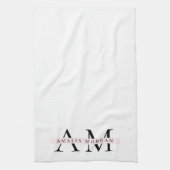 Minimal Pastel Pink Initial & Personalisiert Geschirrtuch (Vertikal)