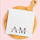 Minimal Pastel Pink Initial & Personalisiert Geschirrtuch