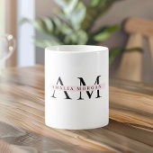 Minimal Pastel Pink Initial & Personalisiert Kaffeetasse