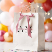 Minimal Pastel Pink Initial & Personalisiert Mittlere Geschenktüte