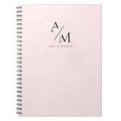 Minimal Pastel Pink Initial & Personalisiert Notizblock (Vorderseite)