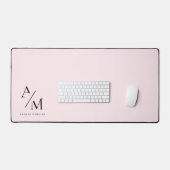 Minimal Pastel Pink Initial & Personalisiert Schreibtischunterlage (Tastatur & Maus)
