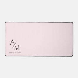 Minimal Pastel Pink Initial & Personalisiert Schreibtischunterlage