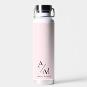 Minimal Pastel Pink Initial & Personalisiert Trinkflasche (Rückseite)