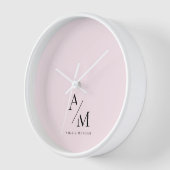 Minimal Pastel Pink Initial & Personalisiert Uhr (Winkel)