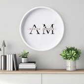 Minimal Pastel Pink Initial & Personalisiert Uhr