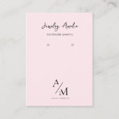 Minimal Pastel Pink Initial & Personalisiert Visitenkarte (Vorderseite)