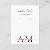 Minimal Pastel Pink Initial & Personalisiert Visitenkarte (Vorderseite)