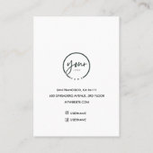 Minimal Pastel Pink Initial & Personalisiert Visitenkarte (Rückseite)