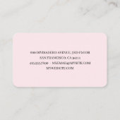 Minimal Pastel Pink Initial & Personalisiert Visitenkarte (Rückseite)