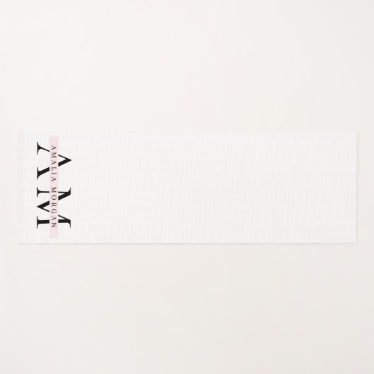 Minimal Pastel Pink Initial & Personalisiert Yogamatte (Vorderseite (Horizontal))