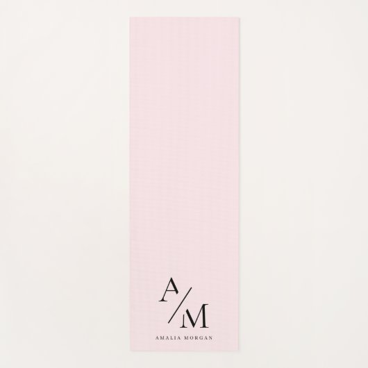 Minimal Pastel Pink Initial & Personalisiert Yogamatte (Vorderseite)